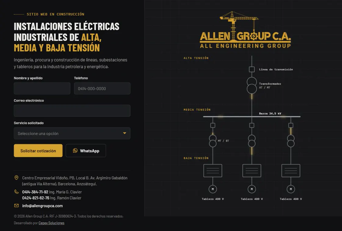 Página de inicio de Allen Group
